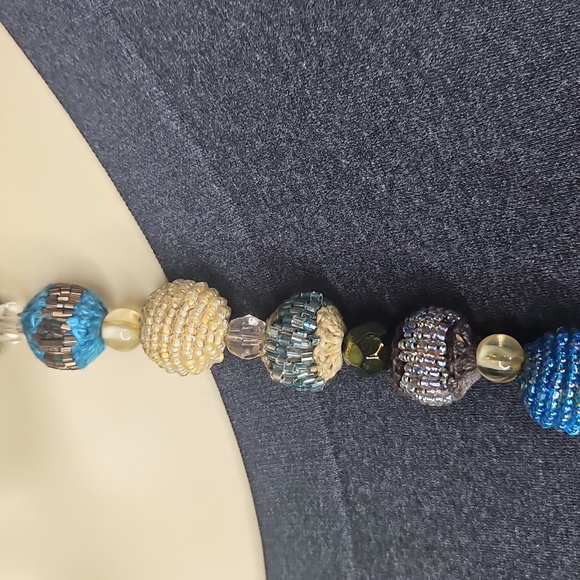 VINTAGE CHICOS CHUNKY BEAD AND CROTCHET NECKLACE MULTICOLORS - Picture 3 of 8